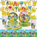 118 Pcs anime Birthday Party Supplies Set, anime Theme: 1Banner, 20Cups, 6Hanging Swirls, 30(Spoons+Forks+Knives), 1Tablecloth, 20Plates(9 inch), 20Plates(7 inch), 20Napkins