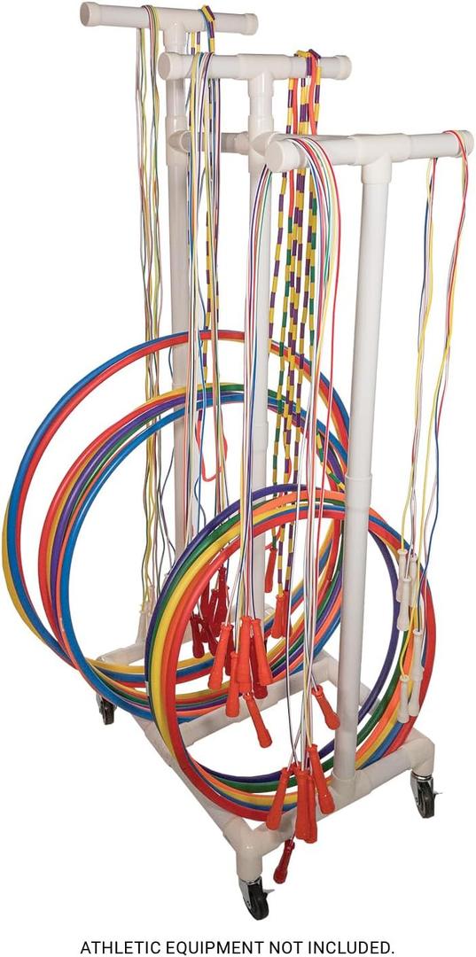 Champion Sports Durable Plastic Hoop Cart, 29 InchL X 19 InchW X 70 InchH