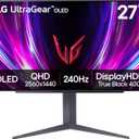 LG 27GS93QE 27-inch Ultragear OLED Gaming Monitor QHD 1440p 240Hz 0.03ms DisplayHDR True Black 400 AMD FreeSync Premium Pro NVIDIA G-Sync HDMI 2.1 DisplayPort Tilt/Height/Pivot Stand Black
