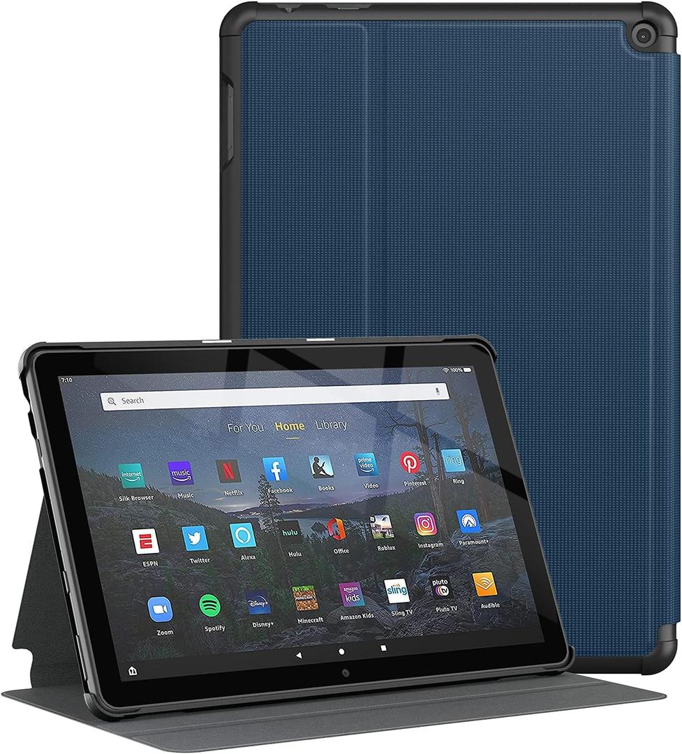 Soke Case for All-New Amazon Fire HD 10 & 10 Plus Tablet (Only Compatible with 11th Generation, 2021 Release) Premium Folio Stand Cover with Auto Wake/Sleep for 10.1 Inch Tablet, Navy (Navy)