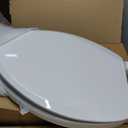 Clirass Bidet Toilet Seat, Soft Close Elongated Toilet Seat, Button control Feminine/Posterior Wash Switch, Knob Control Water Pressure,White Bidet Seat Attachment with Brass inlet Easy Installation