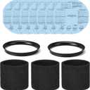Shop-Vac 90107 Paper Disc Filter and 90585 Foam Sleeve Filter, for Most Shop-Vac Wet/Dry Vacuum Cleaners 5 Gallon and Above, Replacement Parts #9010700, 9013700,9058500, 6 Pack