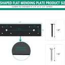 Pergola Flat Brackets 10" x 3",I-Shape Straight Joining Brackets for 4 x 4 or 6 x 6 Lumber,Heavy Duty Mending Plate for Gazebo,Porch,Truss Framing,Log Cabins - 4Pack