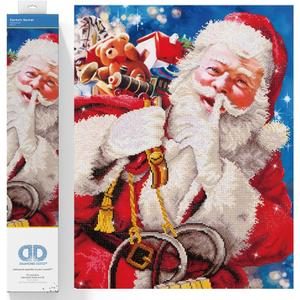 DIAMOND DOTZ Santa's Secret Diamond Painting Kits for Adults - Diamond Art Kits a Relaxing Creative Craft Kit with Dotz Gems 32.3x22.4