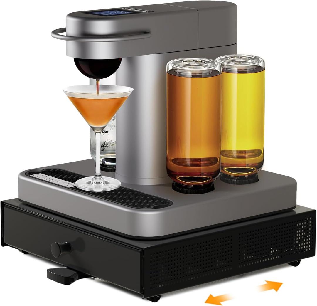 Cocktail Capsule Storage Drawer Organizer - Compatible with Bartesian Cocktail Maker - BEV Black Decker Cocktail Maker - Holds Up to 36 Capsules - Home Bar Accessories for Cocktail Maker, Black