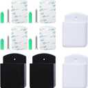4 Pcs Self Adhesive Remote Control Holder Wall Mount, 2 Black & 2 White, Organizer for TV Remotes, Pens, Glasses, Home Office Accessories