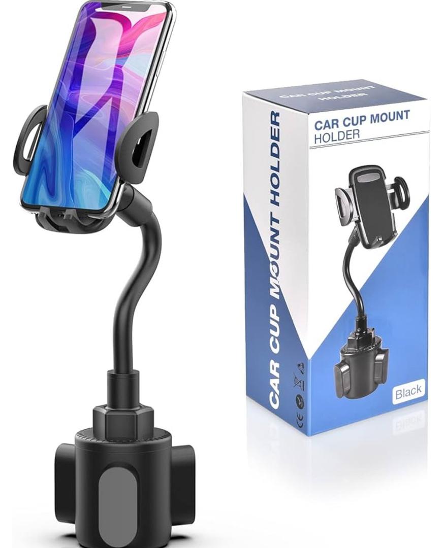 Phone Holders for Your Car, Cup Holder Phone Mount, Universal Adjustable Gooseneck Cup Holder Cradle Car Mount for iPhone 17/16/15/14/13/12/11/Pro Max/X/Xs/XsMax/8/8Plus,Samsung,Huawei,LG, Sony(Black)