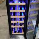 Kalamera Mini Fridge 18 Bottle - 12 inch WineCooler Refrigerator, Built-in or Freestanding, with Stainless Steel & Double-Layer Tempered Glass Door, and Temperature Memory Function WineFridge (Silver)