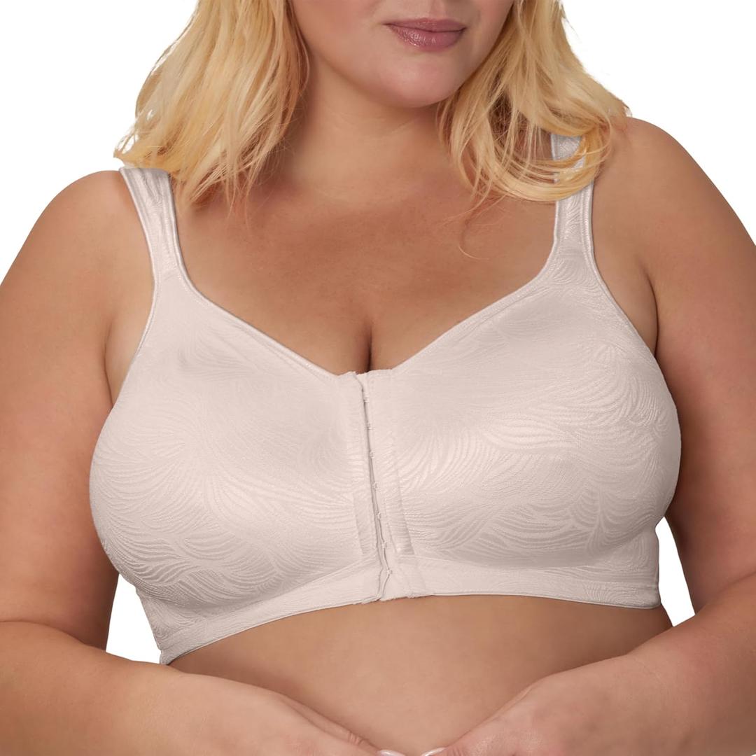 Playtex Women's Wireless Bra, 18 Hour Plus-Size Bras , Front Close, Extra Back Support, E525, Single or 2-Pack (38C)