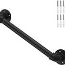 2Feet Industrial Pipe Stair Handrailstaircase handrail for Outdoor and Indoor Stairs Loft Porch HandRail Bathtub Grab Bars Handrails, (Rustic/Matte Black),Easy for InstallationModern Look (2FT)