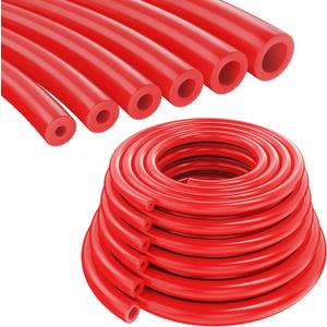 HNYYZL 6PCS Red Silicone Vacuum Hose Kit - 1/8" 5/32" 3/16" 1/4" 5/16" 3/8" Multi-Size Rubber Tubing for Automotive, Rubber Hose,Engine, Air, and Water Applications