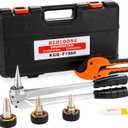 PEX Expansion Tool Kit, Manual PEX-A Expansion Tool with 1/2", 3/4", 1" Expander Heads, Compatible with Uponor ProPEX, ASTM F1960 Standard  Includes Pipe Cutting Tool for Radiant Heating