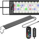 24/7 LED Aquarium Light with Remote for 36-46 Inch Plant & Fish Tank IP68, 12-Color & Gradient & Full Spectrum Light with Timer, Auto On/Off, Brightness, Extendable Brackets for Freshwater
