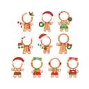 50Pcs Christmas DIY Paper Cutouts Gingerbread Man Xmas Cut-Outs Winter Gingerbread Photo Cut Outs Xmas Bulletin Board Decoration with 100 Pcs Glue Points for Party Classroom Home Photo Crafts