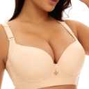 SEA BBOT Women Seamless Push Up Bra Padded Soft Underwire T-Shirt Bras 32A-46DD
