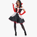 fun shack Queen of Hearts Costume for Women, Red Queen Outfit, Evil Costume for Women, L