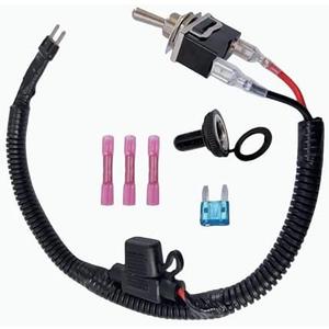 Universal Fuse Bypass Switch kit for ATM Mini-Fuse Towed Vehicles, with Heavy Duty Rocker Toggle Switch and Waterproof Boot Cap Cover (40cm/15.75")