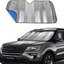 Big Hippo Car Windshield Sun Shade UV Rays Sun Visor Shade,Auto Front Car Window Shades Protector Folded Sun Shield Shade,Keeps Vehicle Cool - Blue (Size: 55.16"X 27.5")