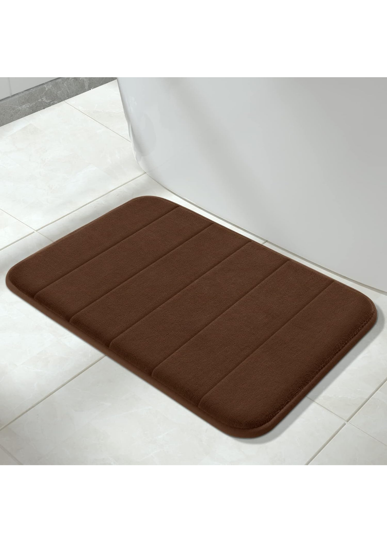 Yimobra Memory Foam Bath Mat Rug, 24 x 17 Inches, Comfortable, Soft, Non-Slip, Super Absorbent, Quick Drying Bathroom Rug for Floor, Tub & Shower, Machine Washable, Thick, Brown