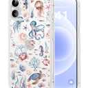 Dibrell for iPhone 15 Plus Case, [Full Camera Protection] [Not Yellowing] [Military-Grade Drop Protection] Cute Clear Slim Shockproof Protective Phone Cover for Women Girls 6.7", Sea Turtles/Blue