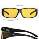 Night Driving Glasses for Men Women Fit Over Sunglasses Anti Glare Polarized HD Night Vision Glasses (02 Glossy Black Frame/ Yellow Night Vision Lens)