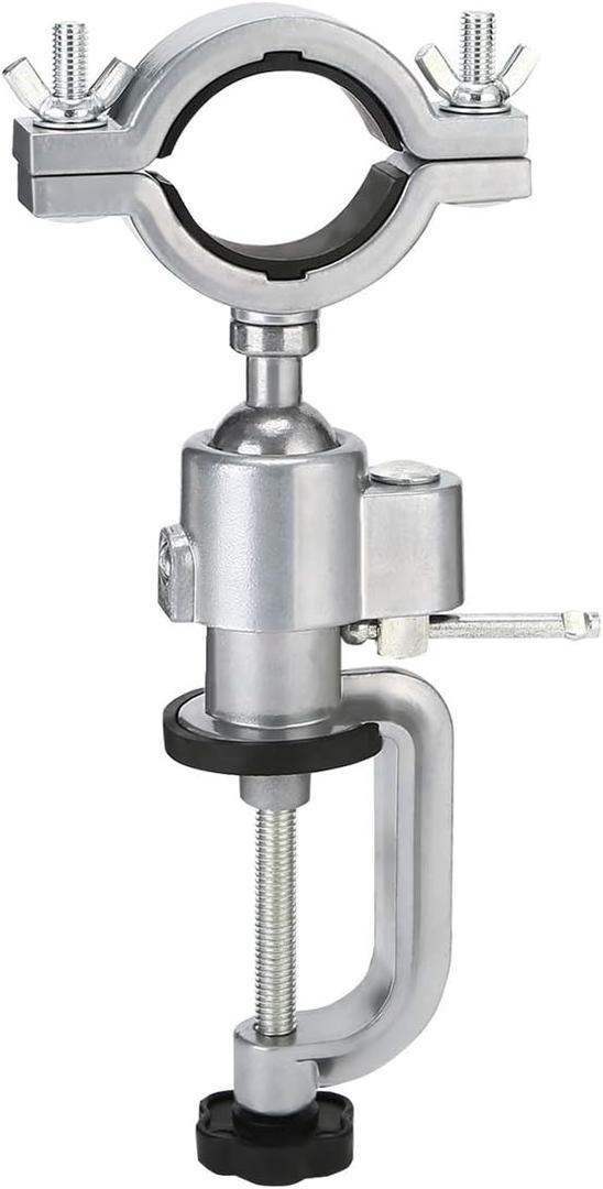 OCGIG 360 Degree Bench Clamp Vises Grinder Holder Electric Drill Stand Holder for Universal Work (35~65mm, Silver)