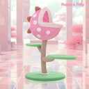 Happy & Polly Monster World 31.7-in Plush Cat Tree & Condo, Large