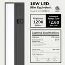 LAGOM Halo Under Cabinet Light, 30Inch Hardwired Dimmable LED, 2700K/4000K/5000K, Power Cord Sold Separately, Black, UC0130BK27