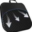 Gel Seat Cushion for Long Sitting With handle-Large & Thick & Soft & Breathable-Gel Cushion for Wheelchair, Gel Chair Cushion for Hip Pain, Gel Seat Cushion for Office Chair (Black, 17 x 15 inches)