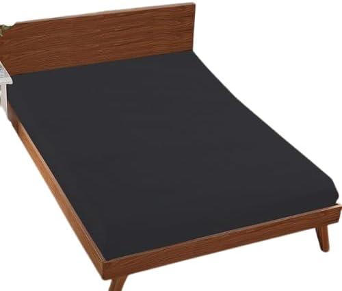 BedDecor 100% Egyptian Cotton 1PC Fitted Sheet, 15 Inche Extra Deep Pocket (QUEEN-60 X 80 - DarkGrey)