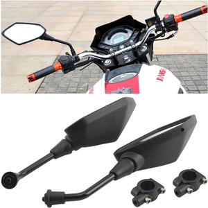 KHGUZ 2PCS Motorcycle Mirrors, Dirt Bike Rearview Side Mirror for Handlebar, Adjustible Motorbike Convex Rear View Mirror with 10MM Threaded Bolt, Compatible with Scooter, UTV, ATV