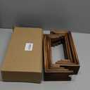 Set Wooden Tiered Risers Display Stands for Vendor Events,Stackable Wooden Cupcake Display Stand,Farmhouse Decor Wood Dessert Table Display Set,Vendor Booth Display Items,Food Display Risers for Party 12-11.2-10.4-9.6IN, 2Pack, Dark Brown