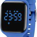 Kids Watches for Girls Boys Digital Sport Watch with Step Counter Pedometer Vibration Alarm Clock, No App Waterproof Fitness Tracker Kids Watch Boys Girls Teens Students Ages 5-16, Blue