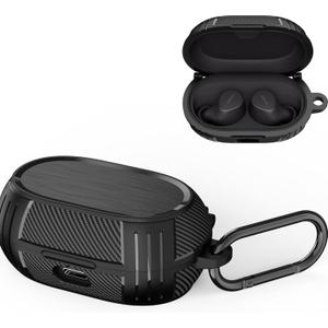 Elite 7 pro Case,Carbon Fiber Texture Protective Case Cover for Jabra Elite 7 Pro/Elite 7 Active Ear Buds?TPU Military Shell Case with Keychain for Women Men