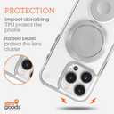 STM Roll Spin MagSafe Case for iPhone 16 Plus - Designed to Calm Your Mind- Fidget Spinning Disc- Impact Absorbing TPU for Enhanced Drop Protection - Magnetic Ring 360 Kickstand - Clear/Black