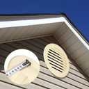PATIKIL 6" Round Air Vent, Louver Grille Cover Aluminum Alloy Soffit Vent HVAC Ventilation for Ceiling Wall Roofing Bathroom Kitchen Garage Duct Shed Garage, Beige