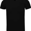 Men's Heavyweight Cotton T Shirt  Basic 6.2 Ounce Short Sleeve V Neck Plain Tee Top Tshirts Regular Big and Tall Size (Large, Black)