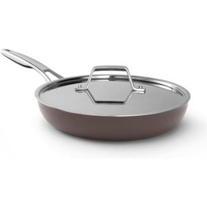 Calphalon Premier Ceramic Nonstick 10 inch Frying Pan, Durable Ceramic Pan for Searing, Sauteing, Long Lasting PFAS-Free Cookware, Dishwasher Safe, Oven Safe, Fond