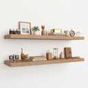 WOPITUES 36" W×8" D Long Floating Shelves for Wall (Set of 2, White Oak)
