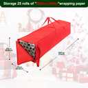 2 x Demao Christmas Wrapping Paper Holder, Wrapping Paper Storage Bag for Christmas Rolls, Resistant 41 inch Organizer Storage Container, Stores up to 25 Standard Rolls (Red)
