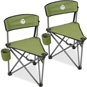 Northroad 2 Pack Tripod Camping Chairs, Portable 3 Legged Folding Tripod Stool Seat with Backrest, Small Compact Lightweight Tripod Chair for Adults Fishing Hunting, 18.1" x 18.1" x 18.1"