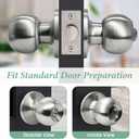 SUNTAI 6 Pack Privacy Door Knobs, Satin Nickel Round Doorknobs Interior/Exterior Lockset, Keyless Door Handle with Lock for Bedrooms/Bathrooms