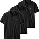 U.S. Polo Assn. 3 Pack Men's Classic Polo Shirt (Large, Black/Black/Black)