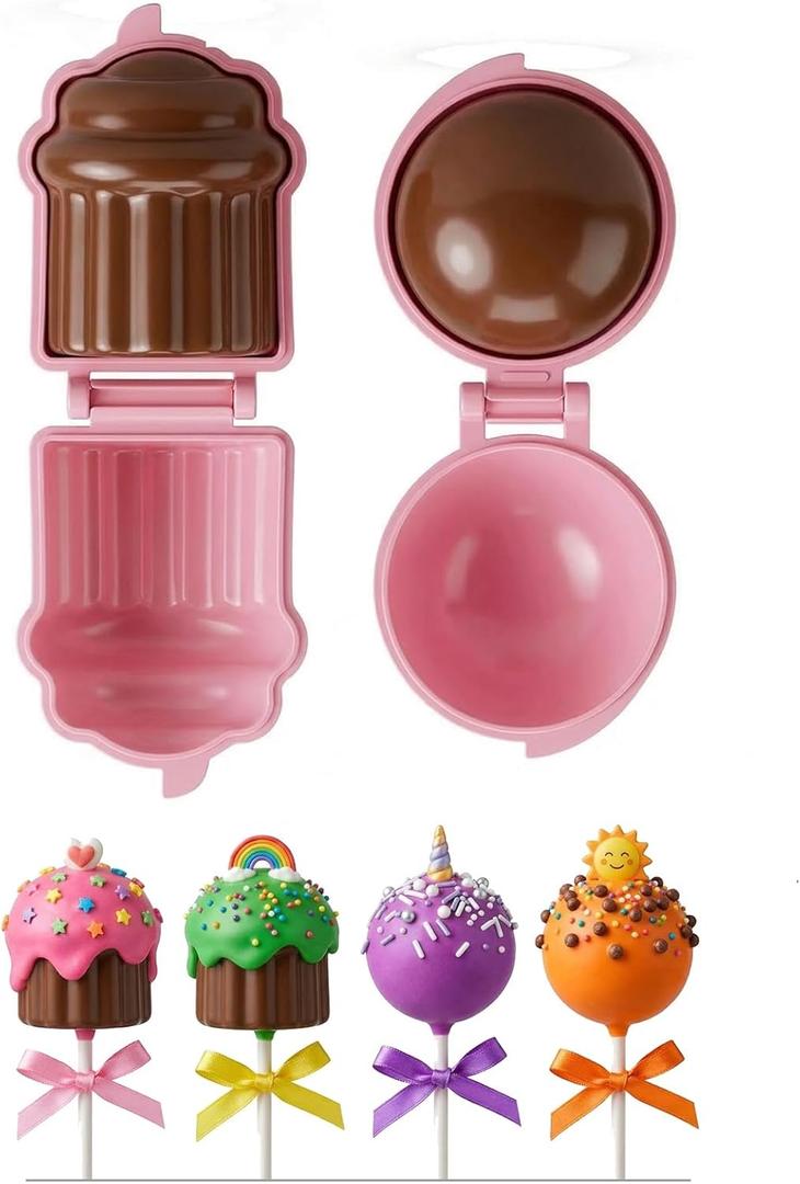 3 x 2 Pack Cake Pop Mold, Cake-Making Kit - Cupcake & Lollipop Shape Mold - BPA Free Non-Stick Lollipop Maker for DIY Hard Candy, Cake Pop, Chocolate, Party Treats Cake-Making Kits