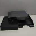 Amazon Basics Rectangular, Stackable Office Letter Organizer Desk Tray, Black, Pack of 2