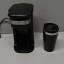 Elite Gourmet EHC113 Personal SingleServe Compact Coffee Maker Brewer Includes 14Oz. Stainless Steel Interior Thermal Travel Mug, Compatible with Coffee Grounds, Reusable Filter, Black