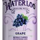 Waterloo Sparkling Water, Grape Naturally Flavored, 12 Fl Oz Cans (Pack of 12) Zero Calories and Zero Sugar or Sweeteners (EXP 12/18/26)