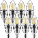 gezee LED Candelabra Bulb Light, Non-Dimmable, 100 Watt Equivalent Lighting, 12W LED Candle Bulbs, Warm White 3000K, 120V, 1200Lumens, E12 Base, Chandelier Bulbs, Torpedo Shape(8-Pack)