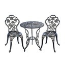 C/G 3 Piece Bistro Set, Outdoor Patio Table, Anti-Rust Cast Aluminum for Front Porch & Yard (Antique Copper)