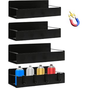 4 Pcs Magnetic Aerosol Spray Can Holder, Steel Magnet Spray Toolbox Bottle Holder Rack Mechanic Paint Can Organizer Tool Box Storage Rack for Garage Home Workspace